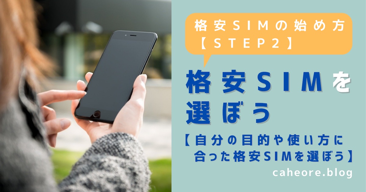 格安SIMの始め方【STEP2】格安SIMを選ぼう
