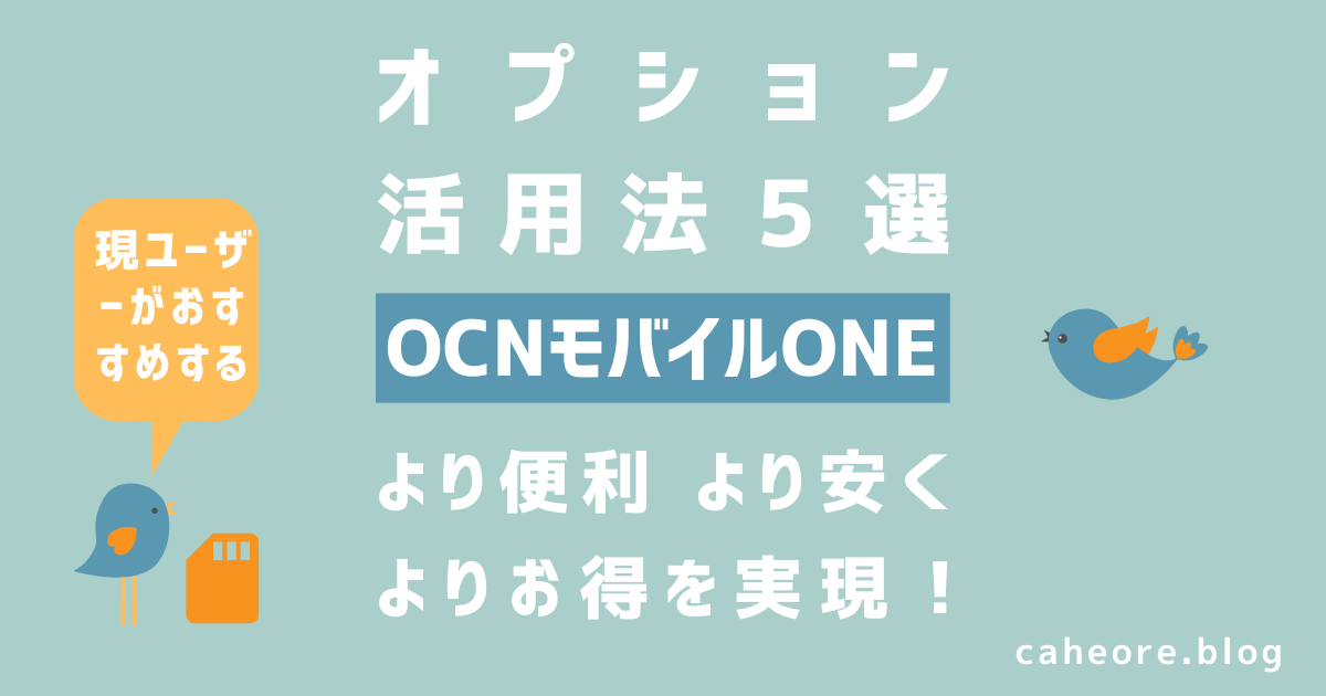 OCNモバイルONEユーザーおすすめのオプション活用法5選