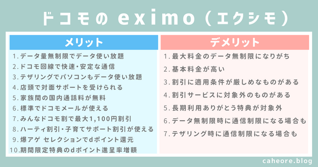 eximo(エクシモ)のメリット・デメリット