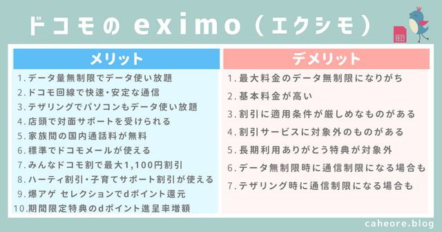 eximo（エクシモ）のメリット・デメリット