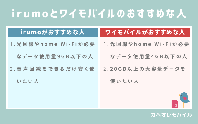 irumoと楽天モバイルがおすすめな人