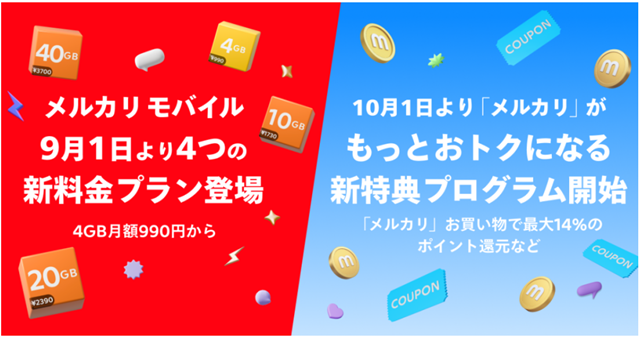 メルカリモバイル新料金&特典