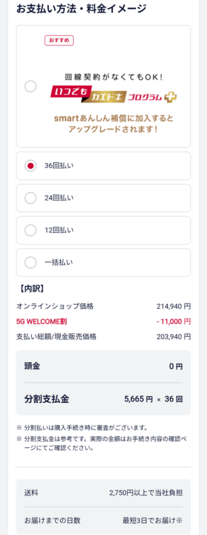 画像:ドコモオンラインショップ_購入方法STEP3_支払い方法選択_1